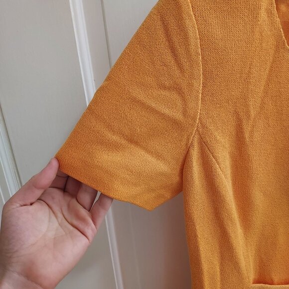 St. John Tangerine  Orange Tweed Dress - Picture 6 of 9